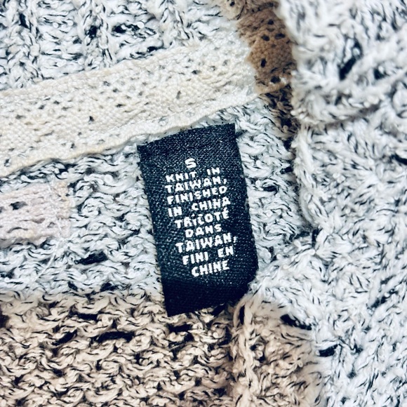 Anthropologie Knitted & Knotted Moto Zip Ribbon Cardigan Sweater Small - Picture 7 of 9